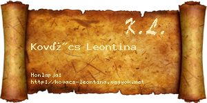 Kovács Leontina névjegykártya